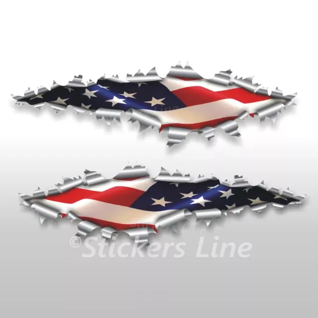 Adesivi bandiera AMERICANA American flag stickers cm 70
