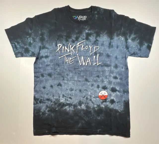 Liquid Blue Pink Floyd The Wall Men’s Size Large Shirt Tye Dye Band Short Sleeve