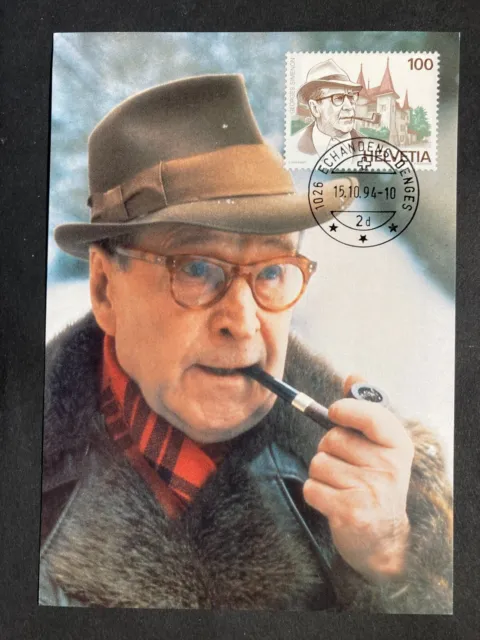 Schweiz 1994 Maximumkarte 100 Rp. 5. Todestag Georges Simenon