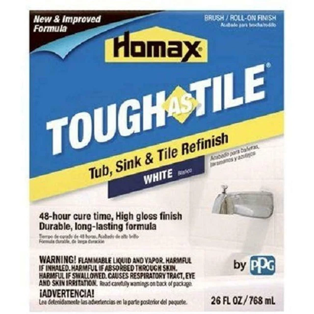 Homax 3158, 26 OZ, White, Tough As Tile Tub & Tile Brush On Epoxy