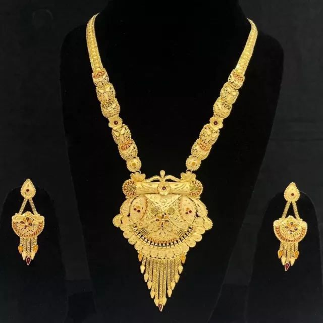 Indian Bollywood Wedding Traditional Premium Real Gold Lookalike Bridal Necklace