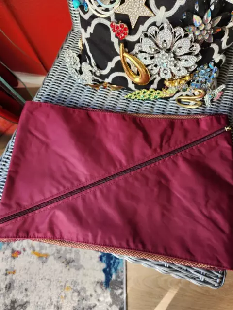SAMANTHA  BROWN ~ Travel Lingerie Bag ~ Burgundy ~ EUC