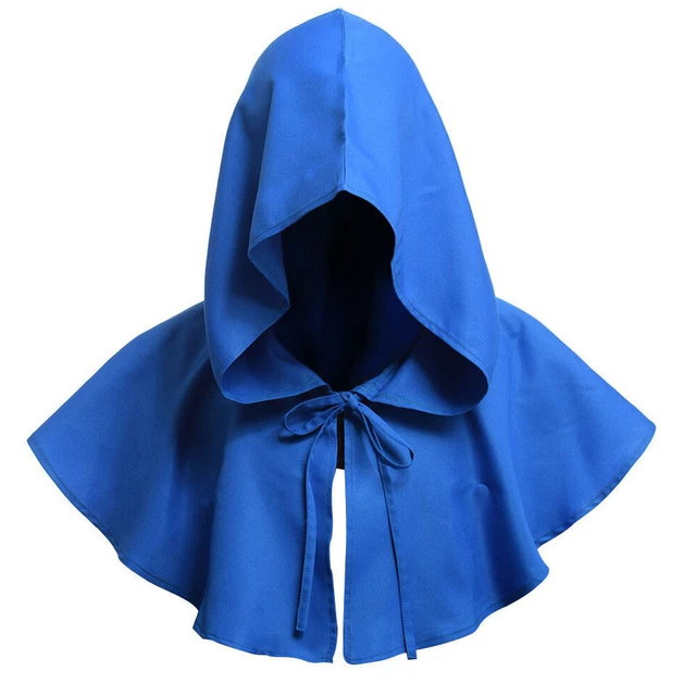 Mantello con cappuccio Medievale Vichingo Halloween Cosplay Costumi...