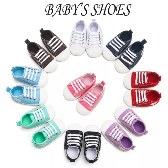 Newborn Baby Boy Girl Pram Shoes Infant Sneakers Toddler Pre Walker Trainers