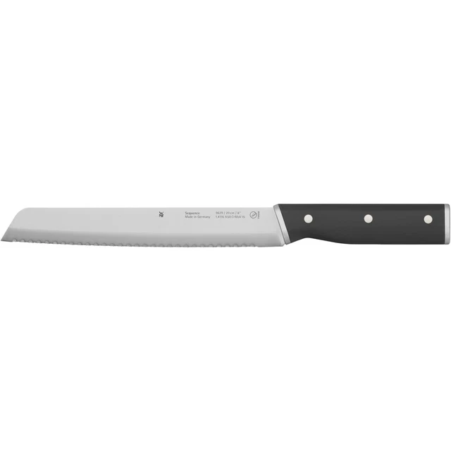 WMF Brotmesser Küchenmesser Messer 20 cm Sequence Spezialklingenstahl, schwarz