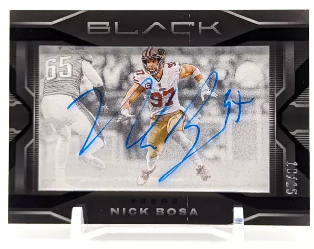 2023 Panini Black Football Nick Bosa Iconic Impact Ink 13/15 49ers *Read Des*