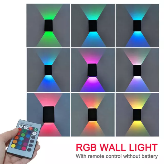 Illuminazione abitativa nera RGB LED telecomando lampade da parete atmosfera luce