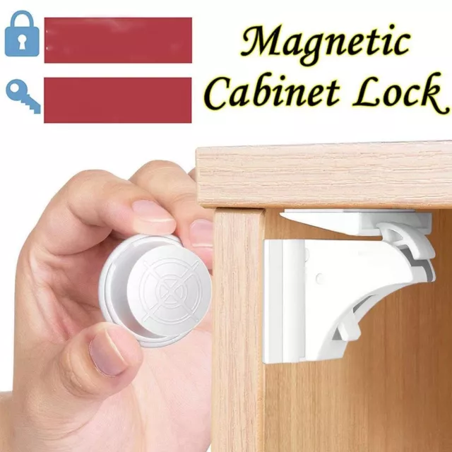 Invisible Magnetic Baby Child Locks Pet Proof Cupboard Drawer Safety Lock Catch