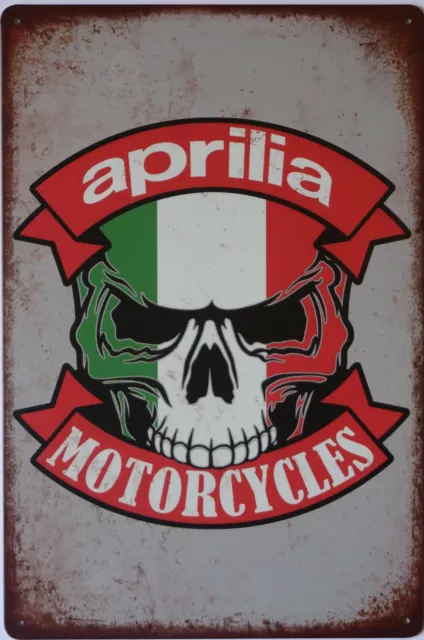 Aprilia Motorcycle Metal Garage Sign Wall Plaque Vintage mancave