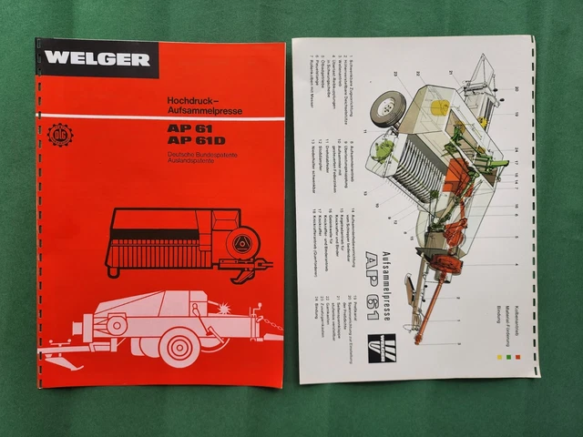 PROSPEKT WELGER HOCHDRUCKPRESSEN AP 61 - AP 61 D mit Extrablatt AP 61 ...