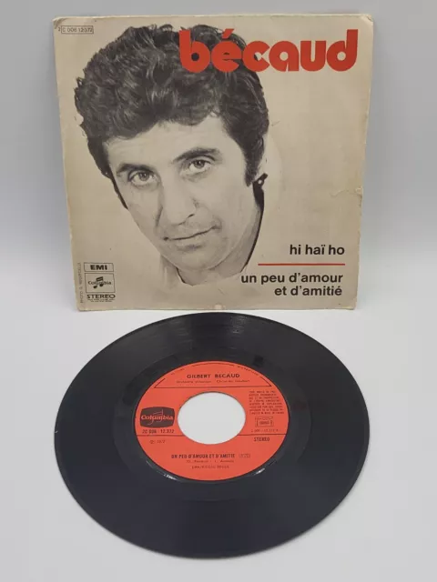 45 RPM Gilbert Bécaud Hi Hated Ho Vinyl Record Vintage