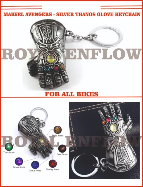 Marvel Avengers - Silver Thanos Glove Keychain for All Bikes - Express Shipping