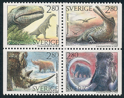 Sweden - 1992 - Prehistoric Animals - 2.80Kr x4 - #121