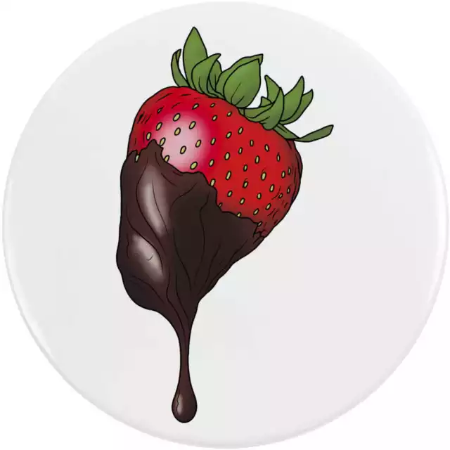 'Chocolate Dipped Strawberry' Button Pin Badges (BB046423)