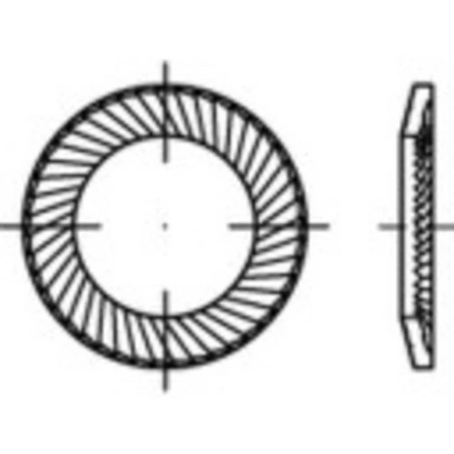 Rondelle crantée 5 mm 9 mm Acier à ressort galvanisé 250 pc(s) 159351
