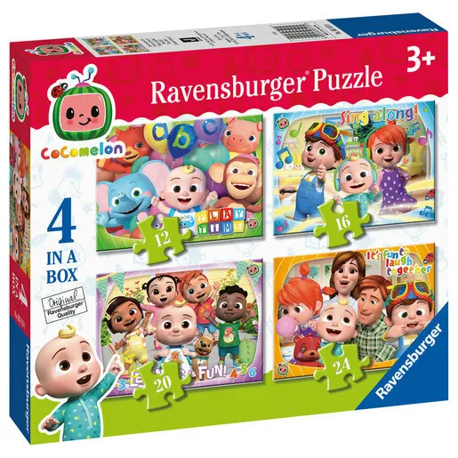 Neu Ravensburger Cocomelon 4 IN A Kiste Puzzle