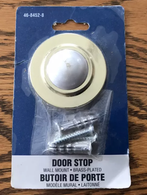 New Door Stop Bumper Wall Mount Brass Plated NEW NIP