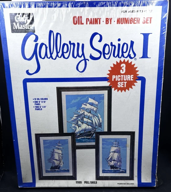 VINTAGE 1973 CRAFT Master Paint By Number Kit FULL SAILS Ships Gallery