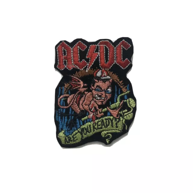 ACDC Iron on Patch Rock Music Band Patch Embroidered Sew on Are You Ready? New