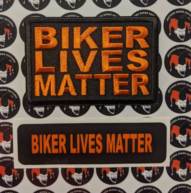 Biker Lives Matter Patch with Sticker Orange