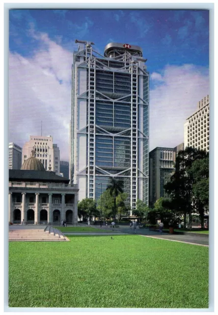 c1950's Hong Kong Bank International Headquarters Vintage Unposted Postcard