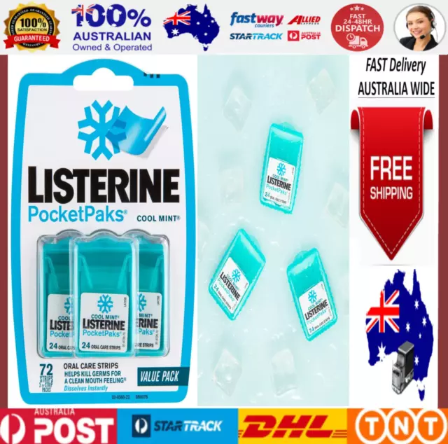 Listerine Cool Mint Pocketpaks Fresh Breath 72 Strips