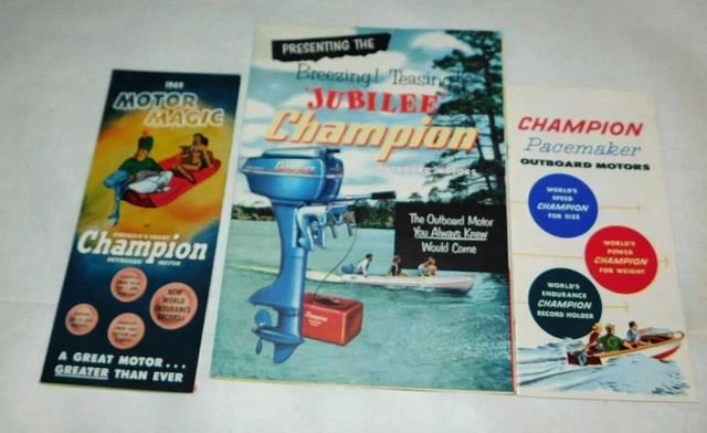 Vintage Champion Jubilee Outboard Motor & Pacemaker Brochure