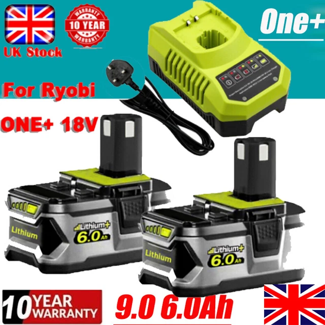 Battery / Charger For RYOBI P108 18 Volt One Plus High Capacity Lithium 9Ah  6Ah