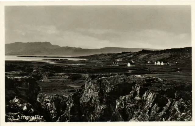 PC ICELAND, BINGVELLIR, Vintage REAL PHOTO Postcard (b31722)