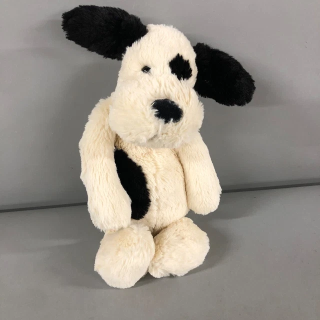 JELLYCAT BASHFUL DOG Plush Toy Soft Teddy Medium Kids Black White -FPL -CP £14.99 - PicClick UK