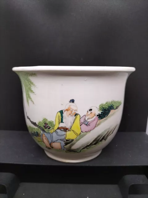 Antique Chinese Famille Rose Porcelain Plant Pot
