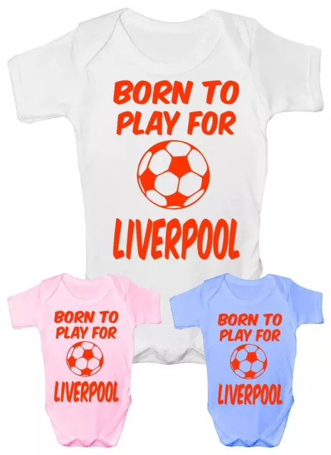 Born to Play For Liverpool Football Babygrow Vest Baby Clothing Funny Gift