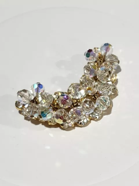 Juliana DE Delizza Elster Cha Cha Rhinestone Crystal Crescent Cluster Brooch