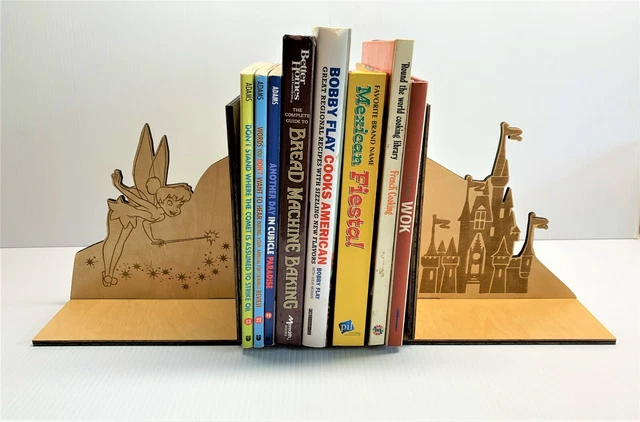 Disney Tinkerbell wooden bookends ~ Custom Laser created - Snow White Castle