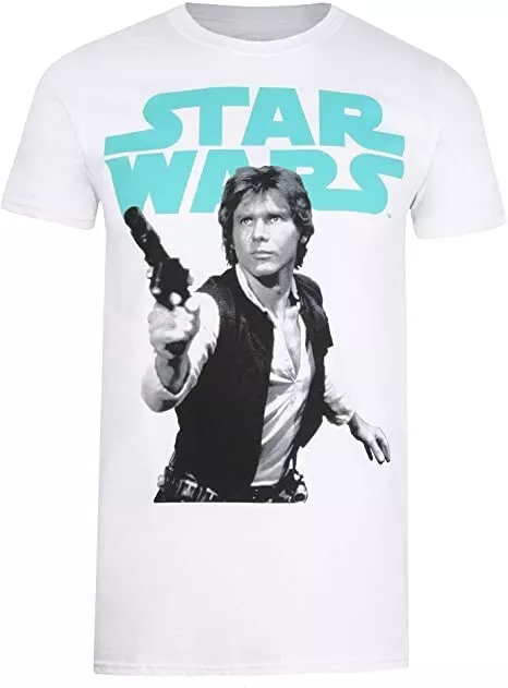 T-shirt maglia Han Solo STAR WARS originale licenza Disney taglia M cotone white