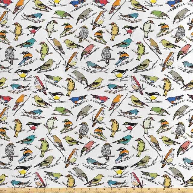 animales Tela por Metro Satín De colores diferentes aves