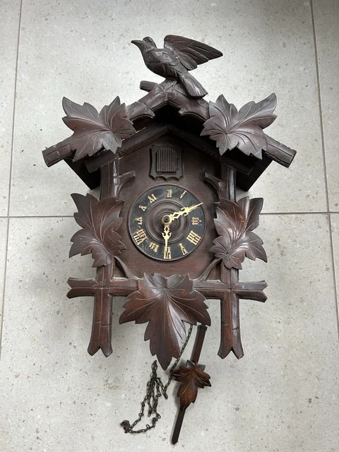 Ancien Coucou Forêt Noire Bois XIXème - Mécanique à Réviser, Horloge Vintage