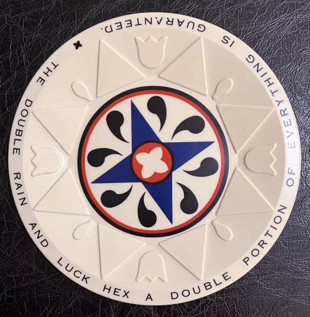 Dutch Pantry Restaurant Hex Plate The Double Rain And Luck Hex 1970’s Plastic