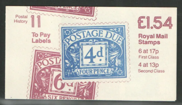 FQ1a 1984 Post History #11 To Pay Labels - Folded Booklet - Complete Cyl B4/B5