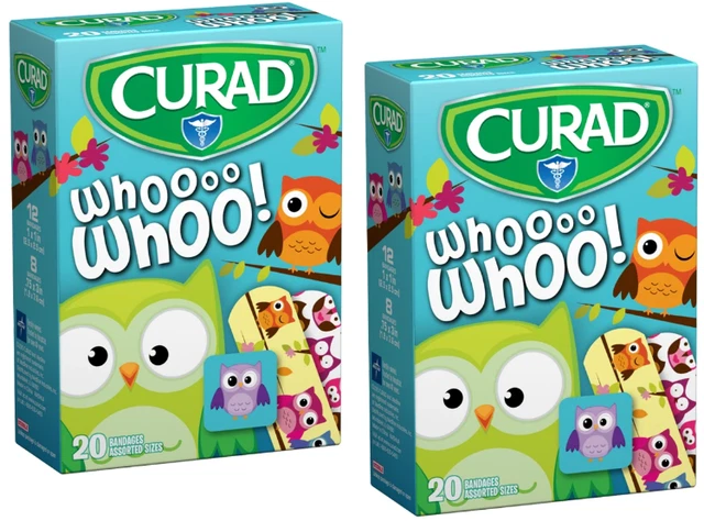 CURAD Bandaids 2 Boxes Owl Children's Flexible Bandages FREE SHIPPING