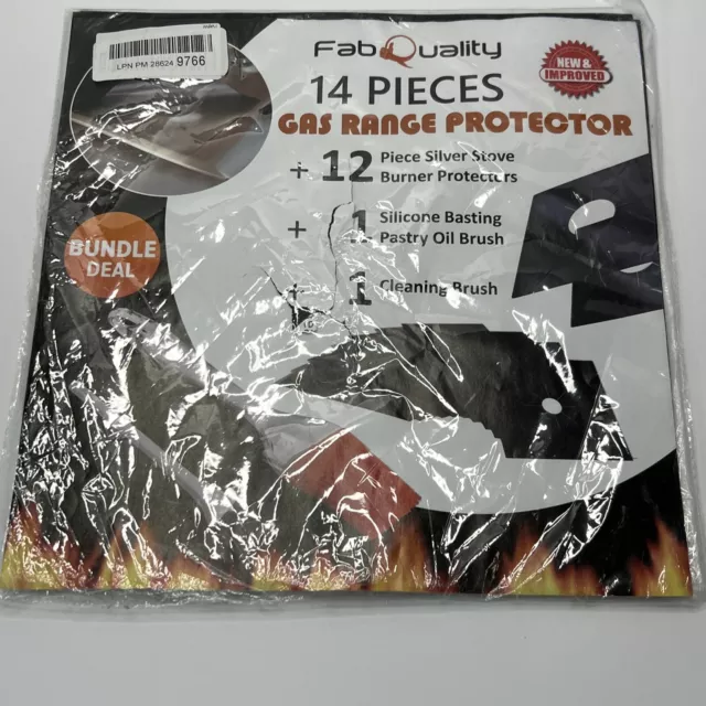 Gas Stove Burner 12 PK Non-Stick Reusable Gas Range Protectors Covers Only