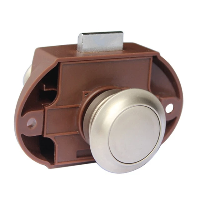 Blocco serratura a pulsante porta per camper 15 mm-20 mm bellissimo aspetto nichel opaco