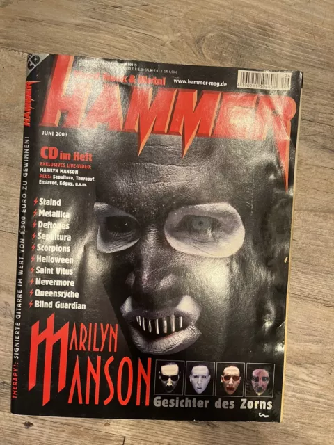 Pogo owned Marilyn Manson Hammer magazine (German) Rare June 2003