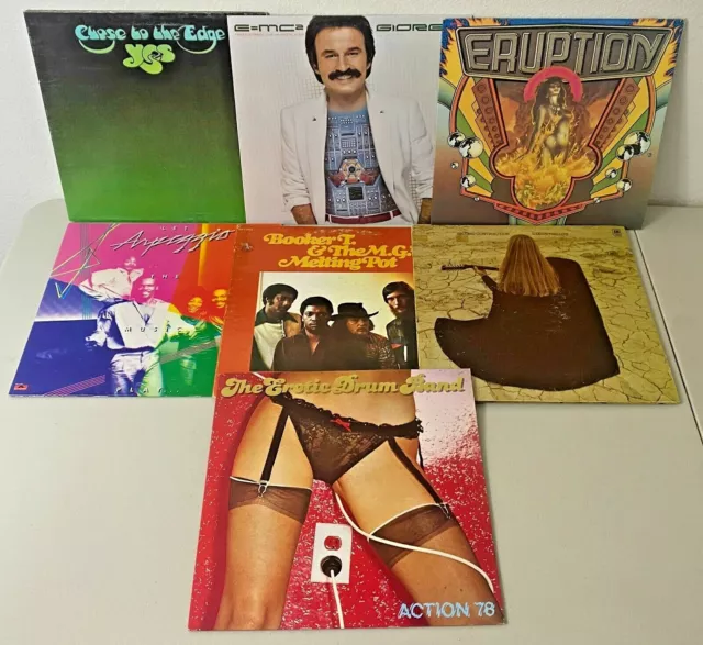 Lot of 1970s Albums - 7 LPS - Disco Yes Giorgio Arpeggio Shawn Phillips