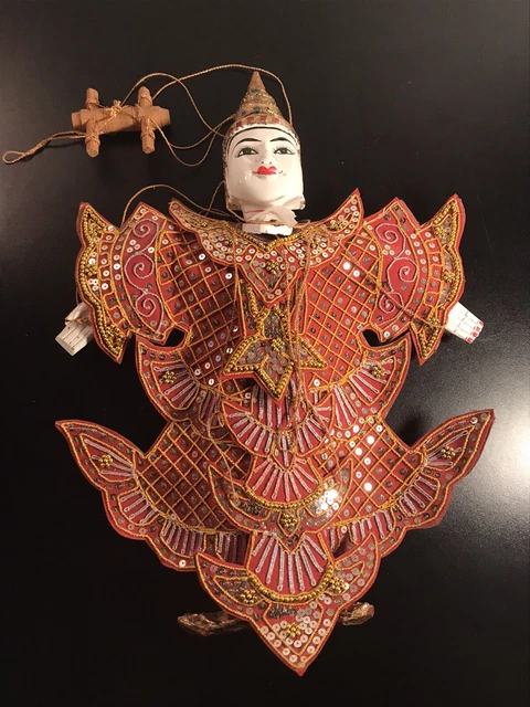 Vintage Thai Marionette String Puppet Wooden Asian Handmade Traditional Dress