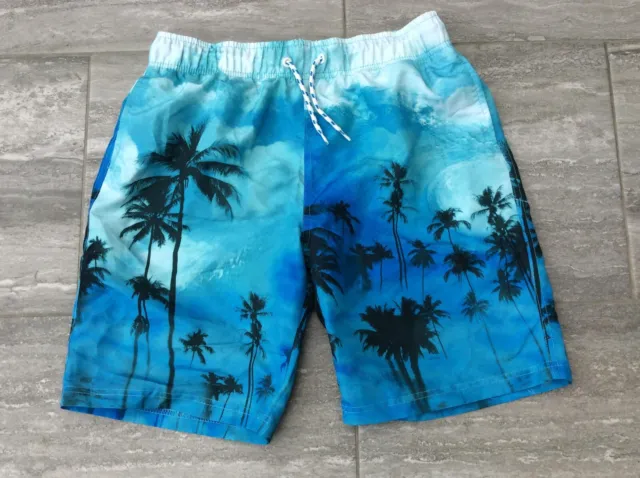 Pantaloncini da nuoto hawaiani Blue Board per ragazzi - Età 11-12