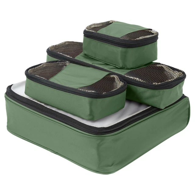 Samantha Brown Travel Slim Line Packing Cubes 4-Piece Set Deep Green NWT