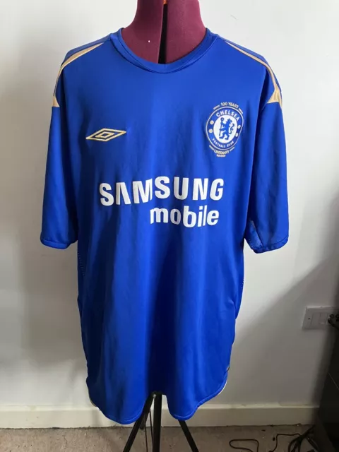 Mens Chelsea Football Club 100 Years Centenary Shirt 05/06 Home Blue Size 2XL