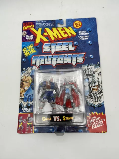 MARVEL X-MEN STEEL MUTANTS CABLE VS STRYFE FIGURES 1994 TOYBIZ Vintage New