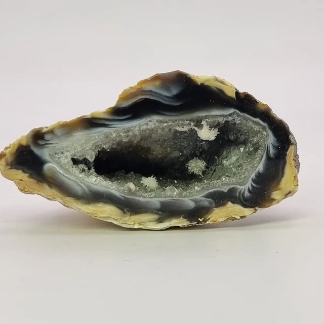 Große Achat Geode Druse, Glatt Geschnitten 50*25*30mm, 24g Sammlung Quarz 2